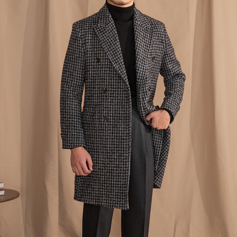 Wool double-breasted coat