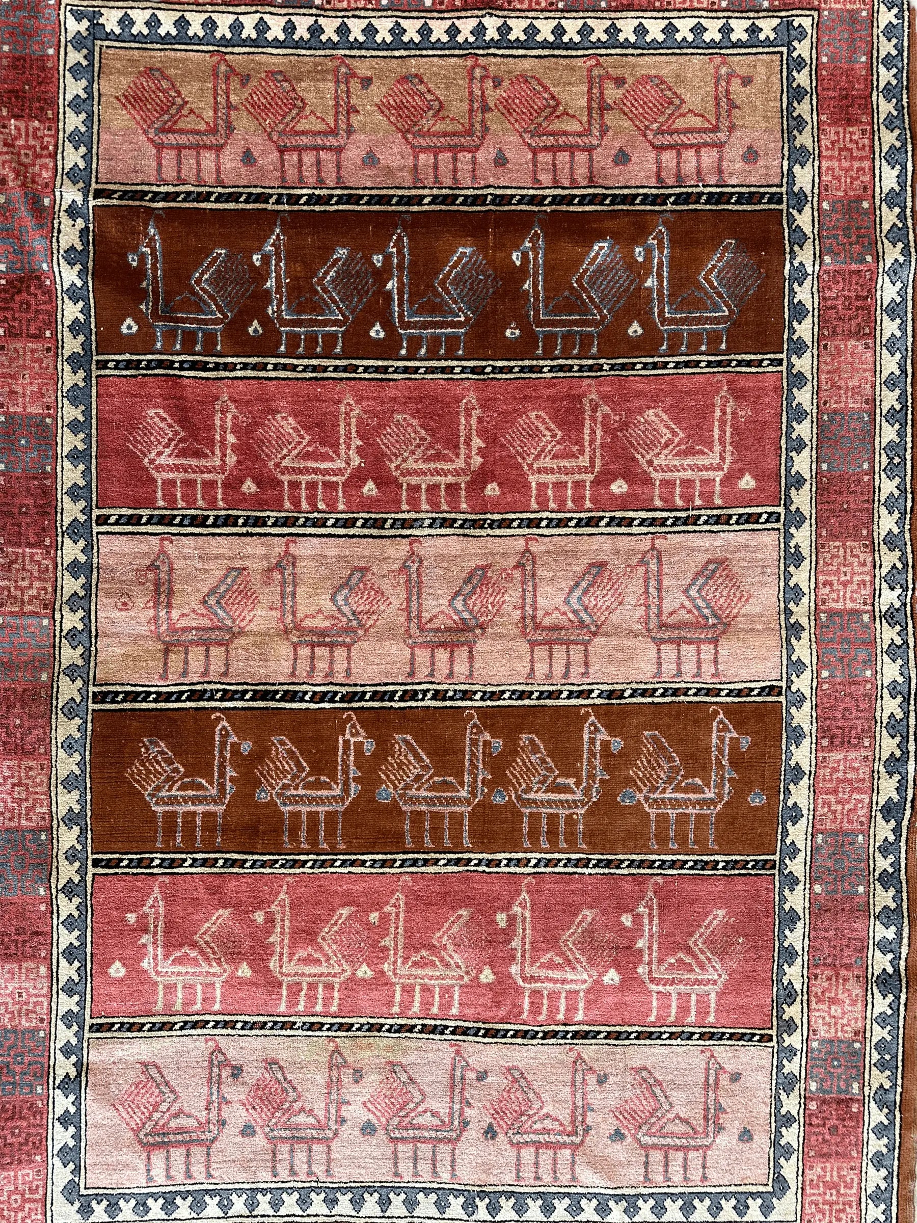 Decorative Silk Afghani Rug mid 20th Century 3’10”X5’10” Rugistan