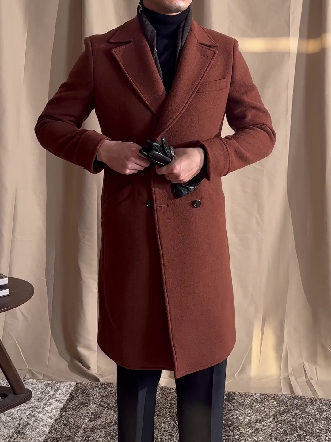 Wool Double-Breasted Overcoat