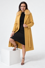 Womens cashmere coat collar