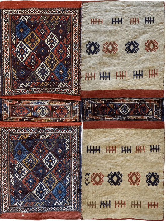 Exquisite Persian Qashqai Nomadic Vintage Khorjin ‘Saddle bag’ Rugistan