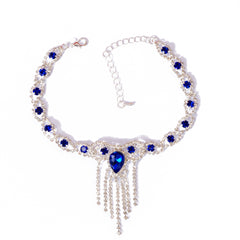 Blue Rhinestone Anklet