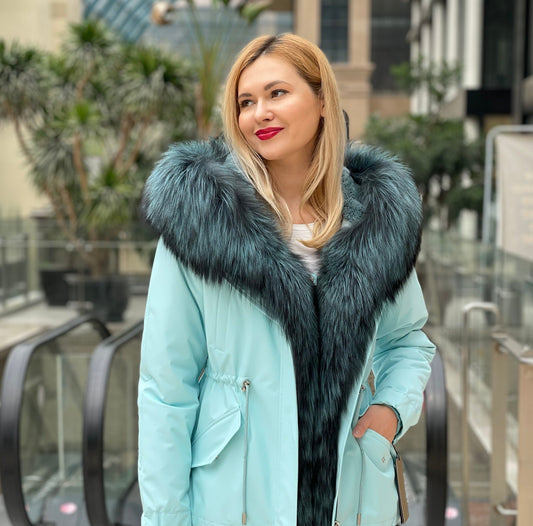 Genuine Silver Fox Fur Parka with Rabbit Fur Insulation Alaska® Outerwear Company