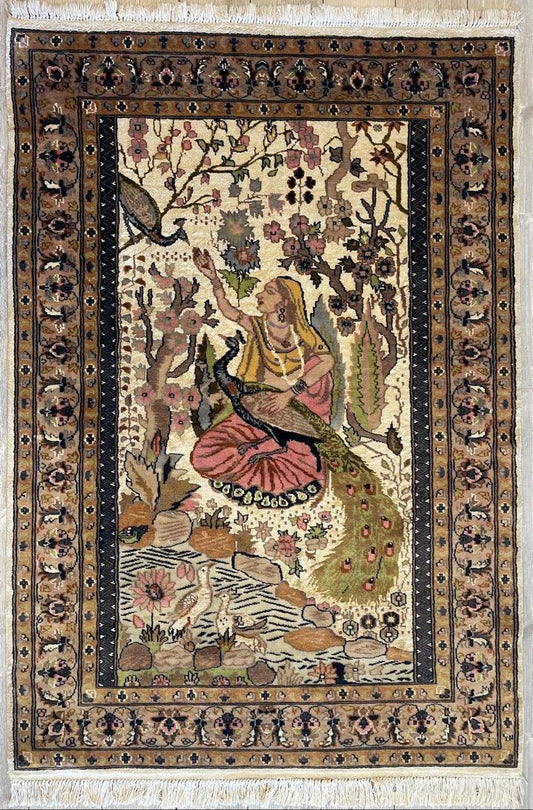 Fine Handmade Pictorial Rug 71'’ x 48'’ Rugistan