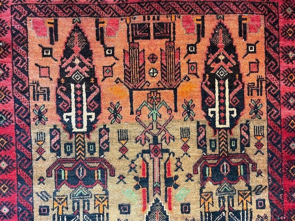 Fine Vintage Wool Baluch Rug 6x4 ft Rugistan