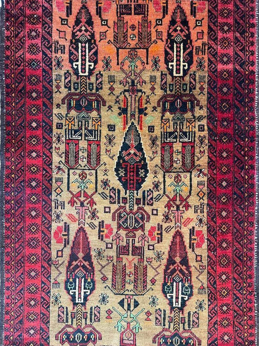 Fine Vintage Wool Baluch Rug 6x4 ft Rugistan