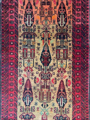 Fine Vintage Wool Baluch Rug 6x4 ft Rugistan