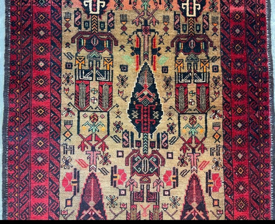 Fine Vintage Wool Baluch Rug 6x4 ft Rugistan