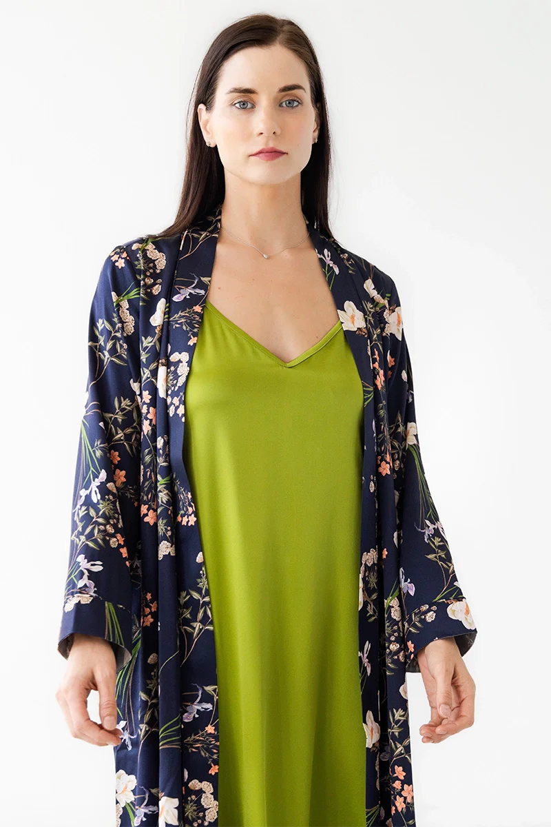 Silk Floral Design Robe Salua Lingerie