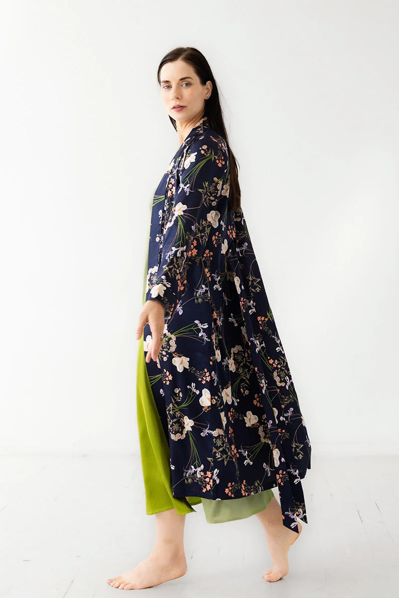 Silk Floral Design Robe Salua Lingerie