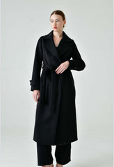 Camille Cashmere Blend Coat in Black