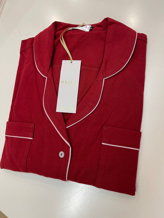 SALUA Luxury Sleep Shirt in Brushed Pima Cotton - Long Salua Lingerie