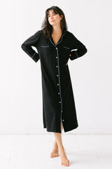 SALUA Luxury Sleep Shirt in Brushed Pima Cotton - Long Salua Lingerie