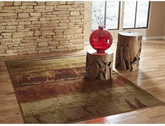 Karastan Artois Mericourt Teal Closeout Area Rug 5’6”x 8'3" Rugistan