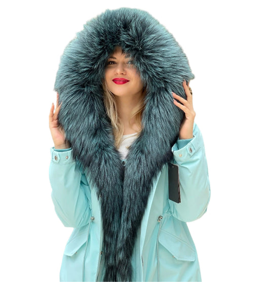 Genuine Silver Fox Fur Parka with Rabbit Fur Insulation Alaska® Outerwear Company