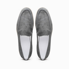 16-621-GRY LIVORNO Sueded Italian Goatskin Loafer Grey