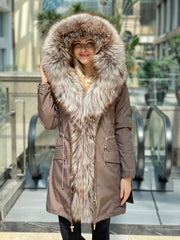 Silver Fox Fur Trim Rabbit Fur Insulated Parka Alaska® Outerwear Company