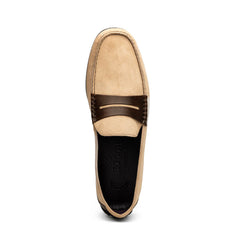 36-300-BON MONZA Sueded Italian Calfskin Driver Bone / Chestnut