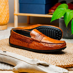 31-103-CGM MONZA Crocodile Driver, Cognac