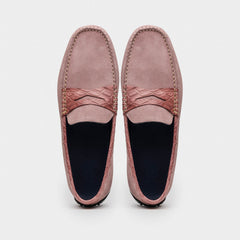 31-160-CDY MONZA Sueded Calfskin with Crocodile Driver Candy