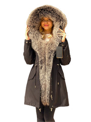 Silver Fox Fur Trim Rabbit Fur Insulated Parka Alaska® Outerwear Company