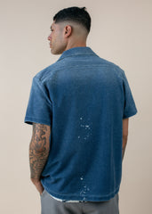 Short Sleeve Indigo Button Down