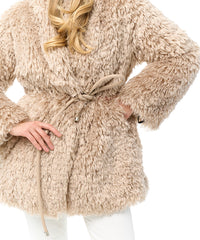 Faux Fur Coat with Leather Belt Alaska® Outerwear Company