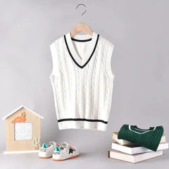 Sleeveless V-Neck Baby Crochet Sweater Vest | Handmade & Cozy Layering