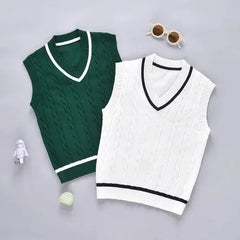 Sleeveless V-Neck Baby Crochet Sweater Vest | Handmade & Cozy Layering