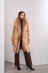 Genuine Polar Fox Premium Down Parka Coat