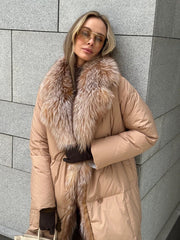 Genuine Polar Fox Premium Down Parka Coat