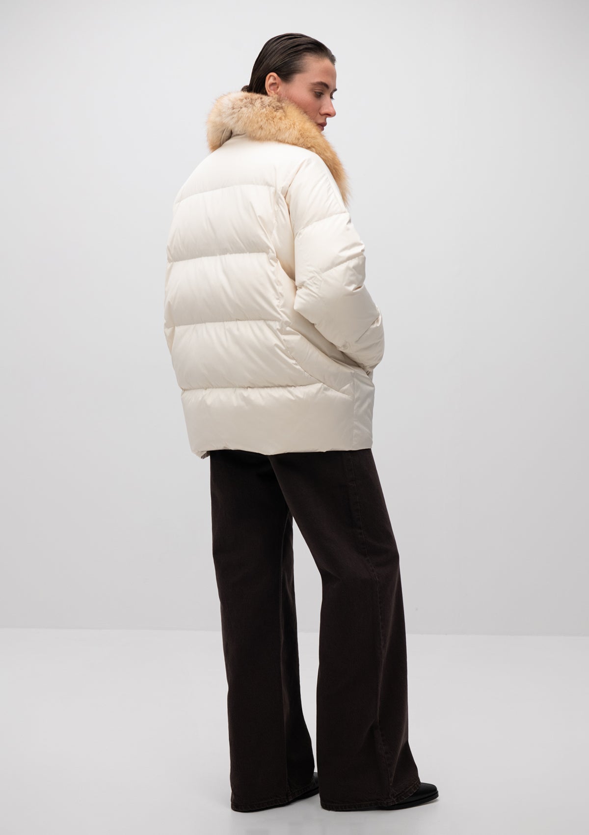 Macaire Genuine Silver Fox Fur Down Fill Coat Alaska® Outerwear Company