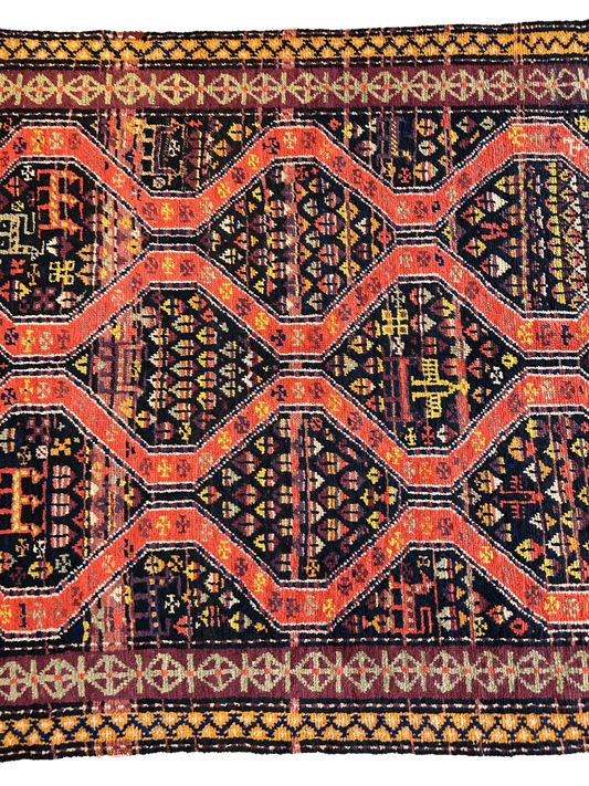 Rare Antique Handmade Caucasian Kazak Rug 4’ x 9’ Rugistan