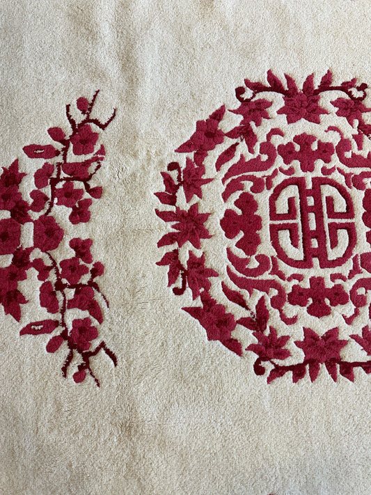 Red & Beige Chinese Art Deco Style Rug 11 x 15 Rugistan