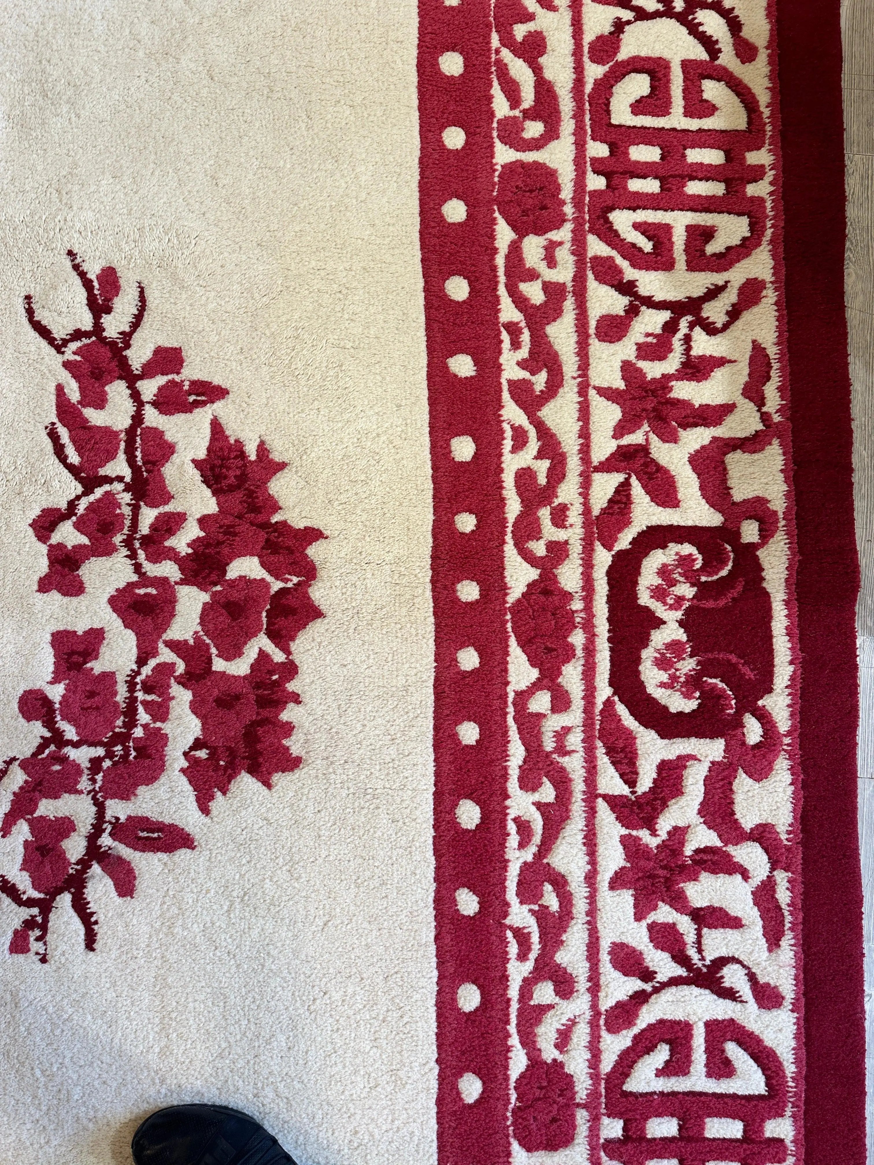 Red & Beige Chinese Art Deco Style Rug 11 x 15 Rugistan