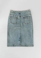Denim skirt on a white background