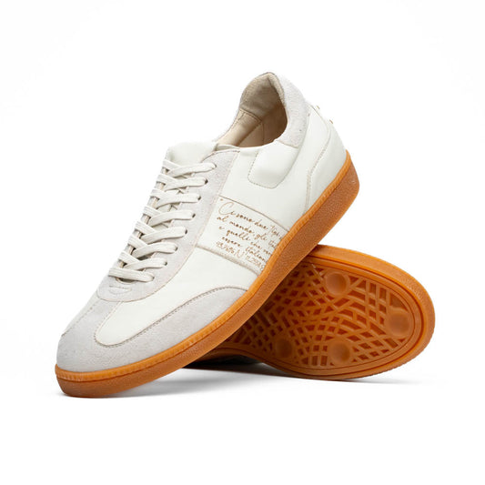 65-400-WHT SHIZZO Signature Leather Sneakers, White