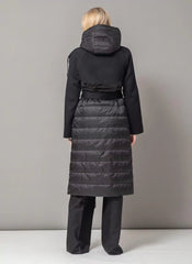 Kennedy Fringe Luxe Down Wool Blend Coat in Black Alaska® Outerwear Company