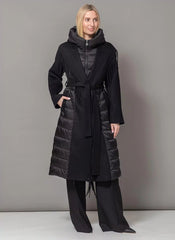 Kennedy Fringe Luxe Down Wool Blend Coat in Black Alaska® Outerwear Company