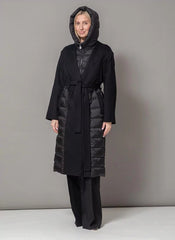Kennedy Fringe Luxe Down Wool Blend Coat in Black Alaska® Outerwear Company