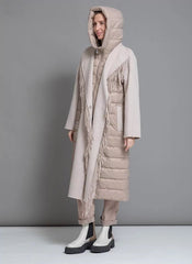 Kennedy Fringe Luxe Down Wool Coat in Beige Alaska® Outerwear Company