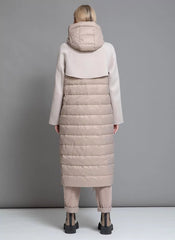 Kennedy Fringe Luxe Down Wool Coat in Beige Alaska® Outerwear Company