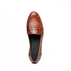 11-119-CGN TUSCANY Crocodile Penny Loafer, Cognac