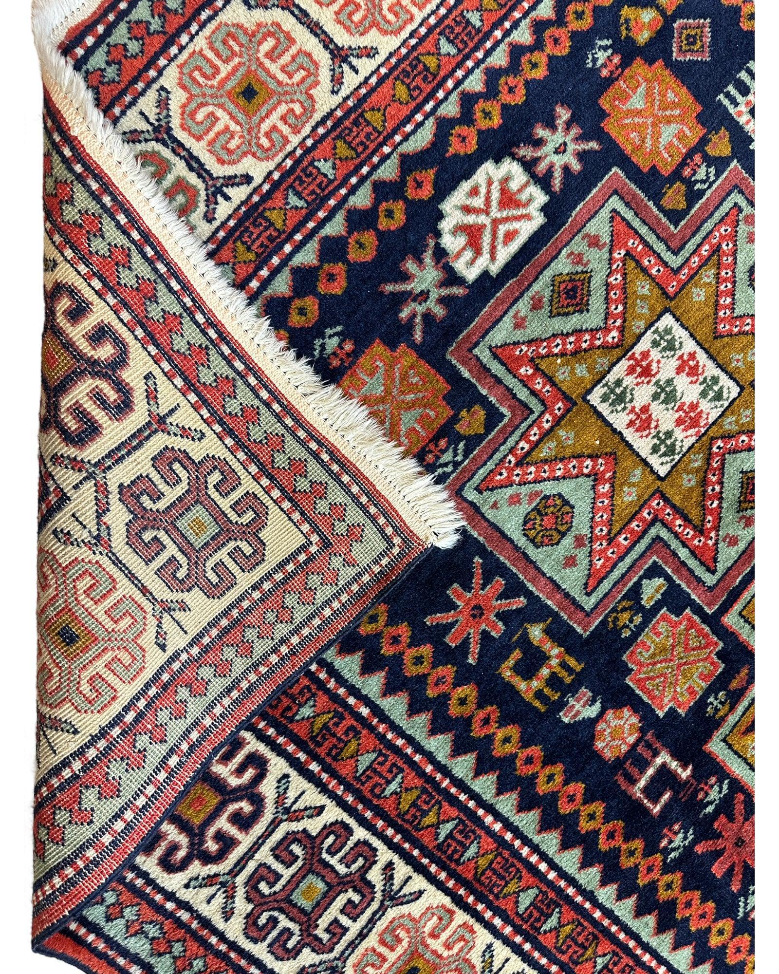 Vintage Hand-knotted Yerevan Armenian Kazak Rug 4 x 7 Rugistan
