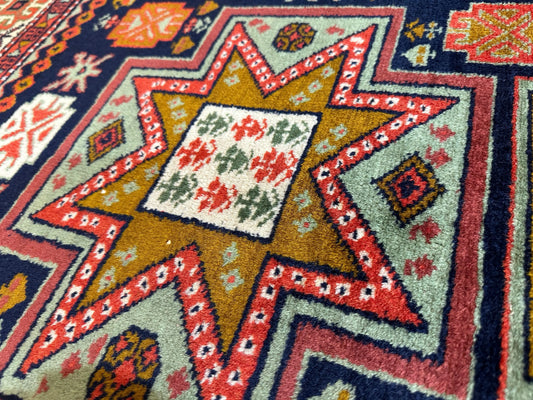 Vintage Hand-knotted Yerevan Armenian Kazak Rug 4 x 7 Rugistan