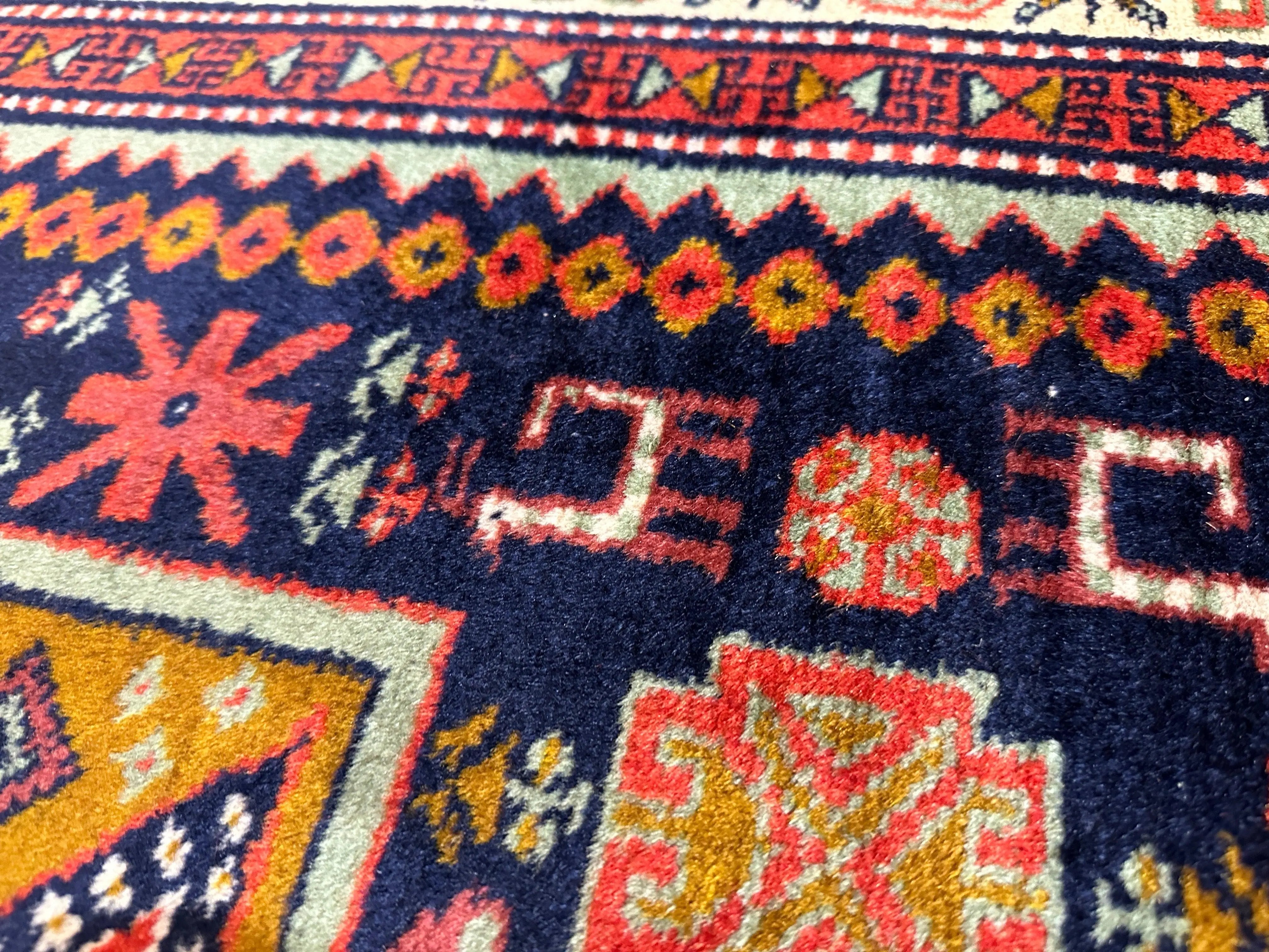 Vintage Hand-knotted Yerevan Armenian Kazak Rug 4 x 7 Rugistan