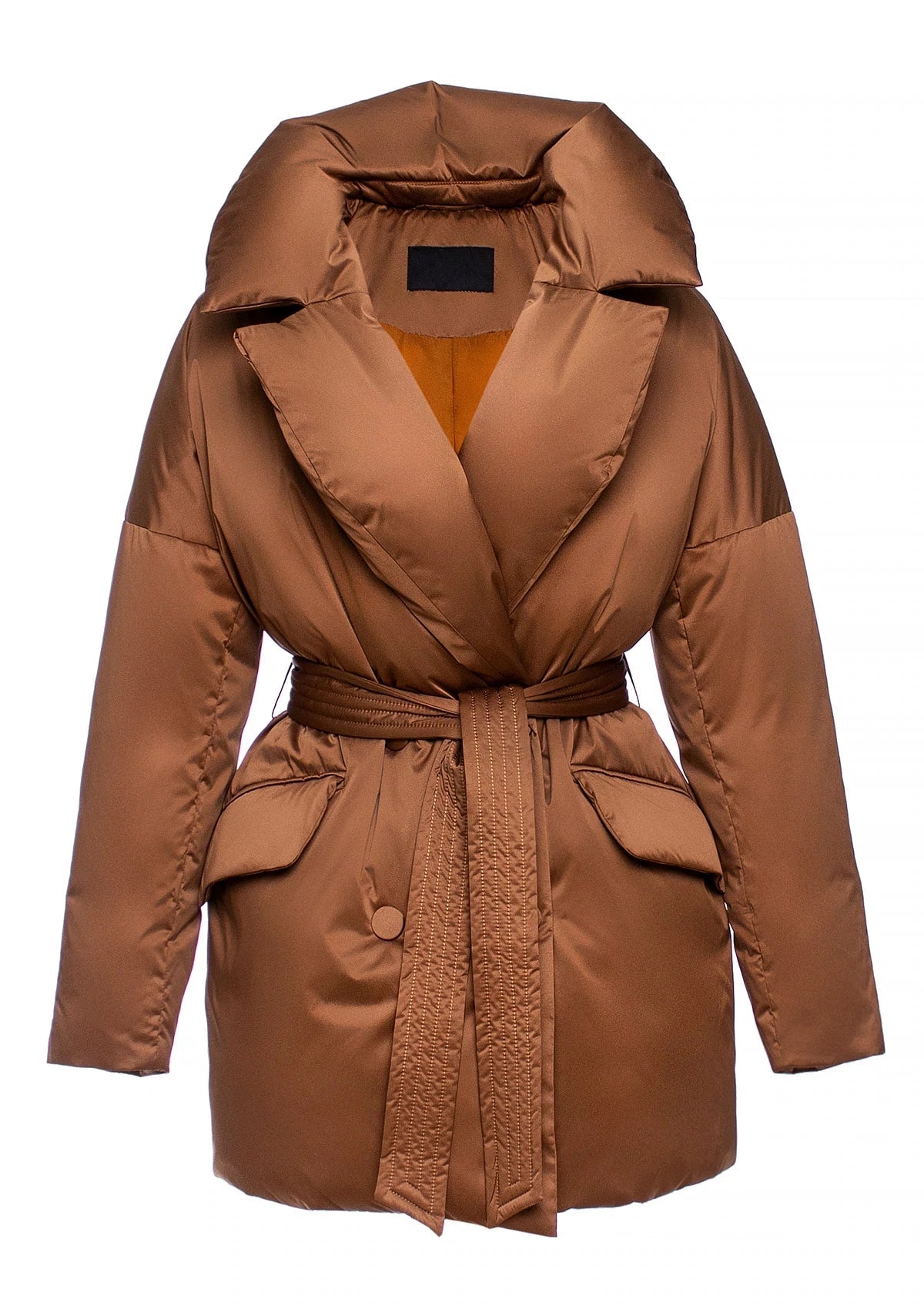 Aria Premium Down Fill Belted Jacket in Cinnamon Alaska® Outerwear Company