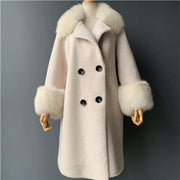 Camel wool coat with fox fur collar - Family Shopolf