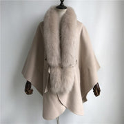 Loose coat with real fur collar - Family Shopolf