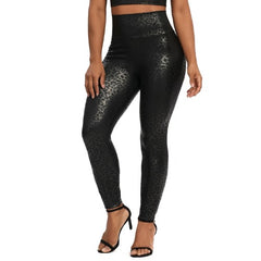 Faux Leather High Waist Fitness Leggings – Stylish & Comfortable